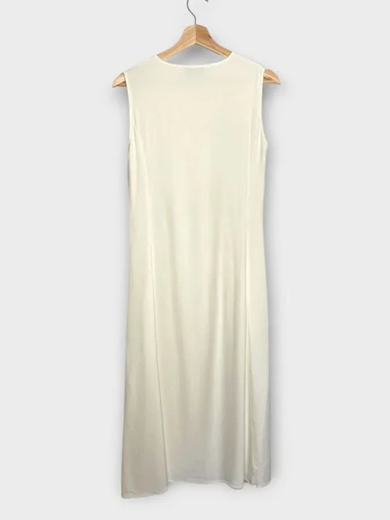 Officine Générale Midi Dress S Cream Sleeveless Lined Spring Summer - Picture 4 of 7